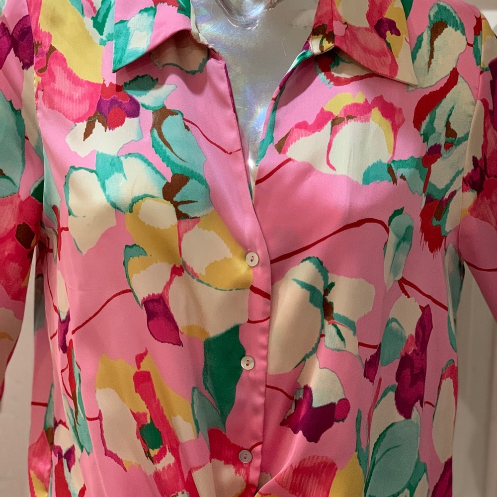 Zara pink floral shirt